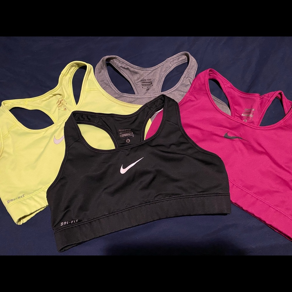 4 Nike Dri Fit sports bras